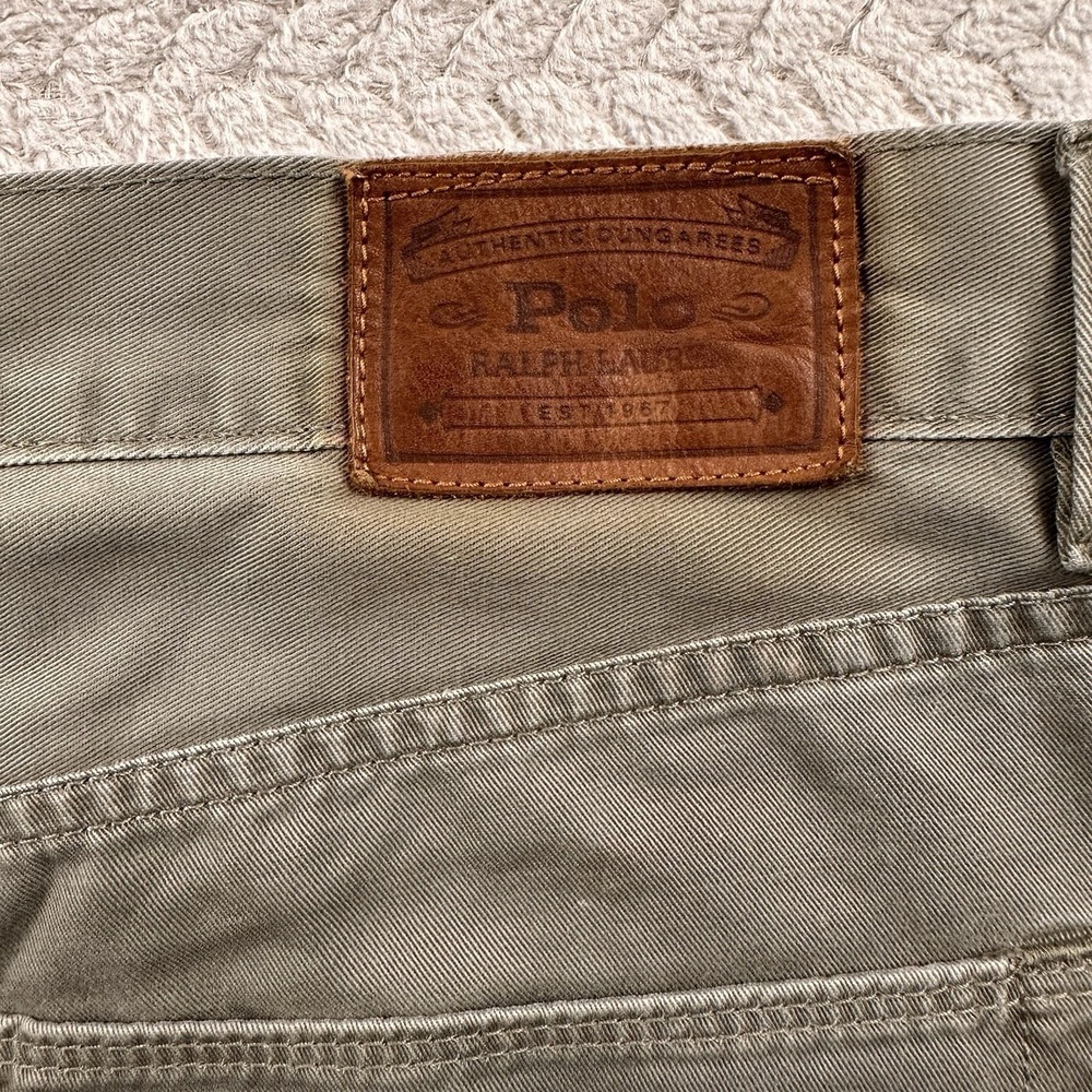 Polo Ralph Lauren 650 Straight Leg Pants Men's 36x32 Green Cotton Chino Travel - Picture 16 of 16